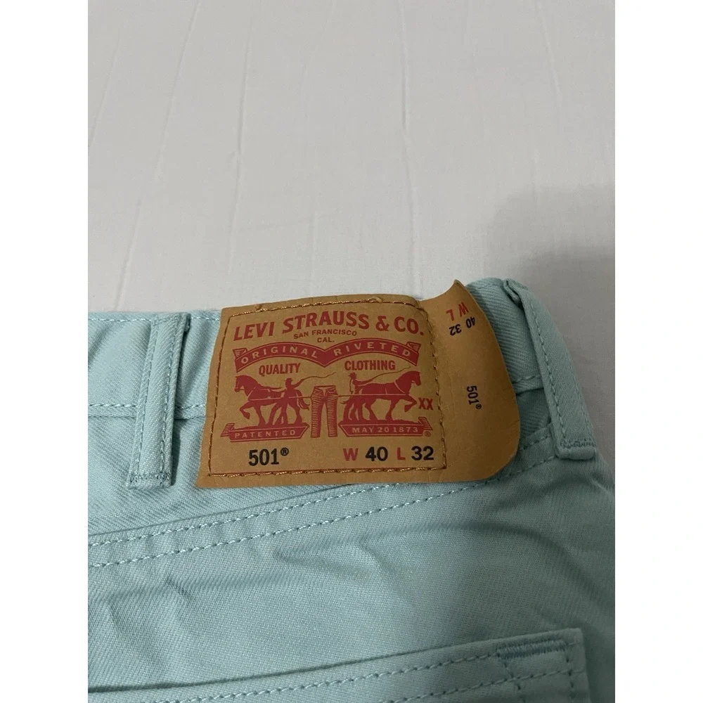 Levi's Men's 501 Shrink To Fit Original Fit‎ Mint Green 40x32 (F569)